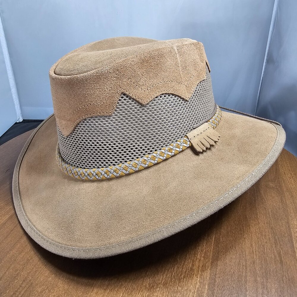 Sirocco Wide Brim Suede Sun Hat | American Hat Makers Tan | NWT | XX-LARGE 7 7/8